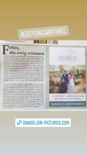 Dandelion Pictures | Hochzeitsfotografie | Portraitfotograf auf alleFotografen